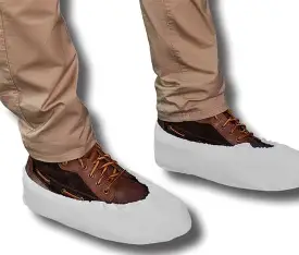 Shoe Cover w/ Elastic, White, XL