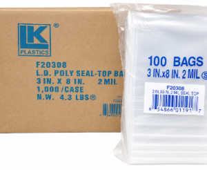Seal Top Re-closable Bag, 3"x5", 2 mil